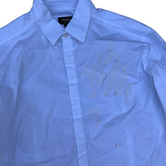 Fendi Dress Shirt Size 41 White - Picture 6 of 12